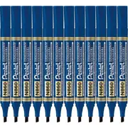 Pentel N860 Box 12 Permanent Marker Chisel Point (Blue)