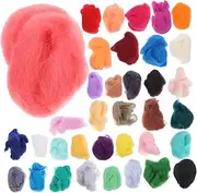 LIFKOME 36Pcs Needle Felting Wool Kit Vibrant DIY Craft Materials for Portable Felting Supplies for for Making Wool Art and More