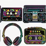 Retro Blast Party Kit - 12 Pieces of 80's Cutouts, including Large Cette Player,
