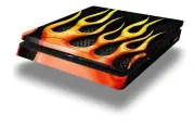 Skin for PS4 Slim Metal Flames Playstation 4 Console
