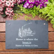 Home Is Where Heart Is Personalised Slate Sign