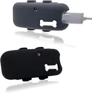 Counlisha 2 Packs Silicone Holder for Tractive GPS Pet Tracker,Waterproof Rubber Accessories Cover Item Finder Anti-Scratch,Secure Sturdy Lightweight case with Strap for Dog cat Collar (Black,Grey)