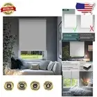 34''x72'' Byssus White Blackout Roller Shades - Modern Cordless Window Blinds