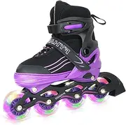Inline Skates for Girls, Roller Skates for Girls, Kids Inline Skates with Illuminated Wheels, Boys Skates for Indoor Sports