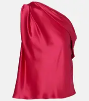 [The Sei] The Sei One-shoulder draped silk satin top AU 12 pink