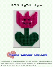 Smiling Tulip Magnet - Plastic Canvas Pattern or Kit