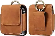 Cell Phone Protective Holster Case Compatible with Samsung Galaxy Z Flip 5/4/3,Z Flip3 5G, Z Flip 2 Premium Leather Belt Clip Holster,Compatible with Motorola razr 40/40 Ultra Holster Pouch Case,Holst