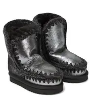 [Mou Kids] Mou Kids Shearling-lined metallic leather boots UK 9 metallic