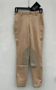 34 sz Light Tan Shires Essentials low-rise tan pull-on jodhpurs/ riding breeches
