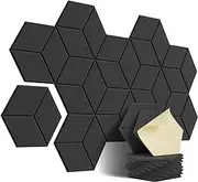 Veulrn 12 Pack Acoustic Foam,Self-Adhesive Sound Proof Panels,for Sound Insulation &Acoustic Treatment(Black)