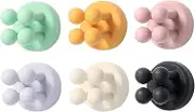 6 PCS Silicone Toothbrush Holders with Adhesive, Multi-Purpose Wall Mounted Hooks for Razors, Towels, Keys, Cables and Home Decor, Waterproof Bathroom, Kitchen, Colorful