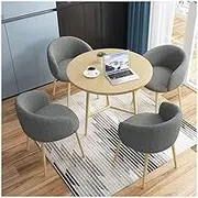 YAXANSIH Modern Conference Room Table Business Coffee Table Table and Chairs Dining Room Dinette Nordic Morden Leisure Cafe Seat Chair Small 70/80cm Round Tabletop Outdoor Garden Set Living Room(Colo