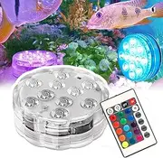 WhAeoy Underwater Light,Waterproof Pool Lights Underwater with 16 Colors,with Remote Control,for Vase Base,Aquarium,Garden, Fish Tank,Home Party, Decoration Lights,2pcs