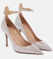 [Valentino Garavani] Valentino Garavani Tan-Go embellished leather pumps AU 7 silver
