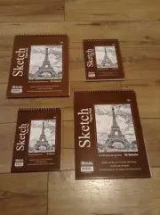 BAZIC SKETCH BOOK Paper Pad Premium 6"x 8" ,9" x 12" Set Of 4
