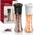 Manual Salt and Pepper Grinder Set for Professional Chef Refillable Salt and Pep