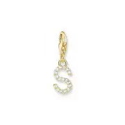 Genuine THOMAS SABO Charm Pendant letter S gold plated