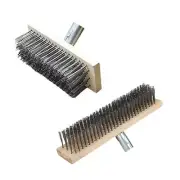 Wire Brush Head Push Broom Deck Scrub Brush Head Scrubber Brush Head for