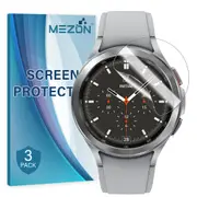 [3 Pack] Samsung Galaxy Watch4 Classic (46 mm) Ultra Clear TPU Film Screen Protectors by MEZON – High Protection, Shock Absorption (Watch 4 Classic 46mm, Clear)