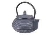 TEAOLOGY CAST IRON TEAPOT - LINEAR BLUE SILVER 600ml