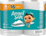 [Angel Soft] Toilet Paper, 4 Mega Rolls = 16 Regular Rolls, 2-Ply Bath Tissue, White, 320 Count (Pack of 1) (79391)
