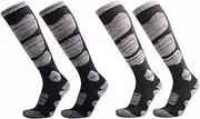 [Generic] 2 Pack Men and Women Winter Ski Socks, Knee High Snowboard Socks, Warm Thermal Socks for Cold Weather Navy Blue and Grey for hiking snowboarding camping outdoor indoor