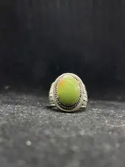 Native American Navajo Royston turquoise sterling silver circular ring size 8.5