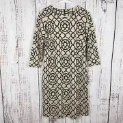 J MCLAUGHLIN Dress Womens Small Tan Black Devon Scribe Print NWT New $238