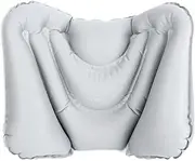 FVDPWYE Inflatable Camping Pillow Lumbar Support Multifunctional Blow up Travel Pillow for Backpacking Computer Chair Car Airplane, Light Grey