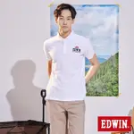 EDWIN 日落基本BASIC短袖POLO衫-男-米白色