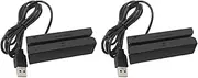 2X MSR90 USB Magnetic Strip Card Reading Machine Card Reader Stripe 3 Tracks Mini Swiper for USB PC