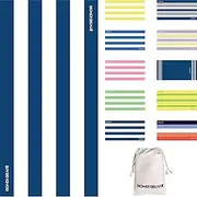 BONDI BEAR Sand Free Beach Towel (160x80, Classic Stripe – Blue)