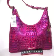 Brahmin Tabitha Voltage Violet Croco Embossed Melbourne Shoulder Bag NWT $295
