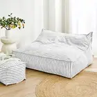 Cadence & Co. Oscar Faux Linen Two Seater Bean Bag Lounge Cover Dove Grey