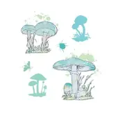 A5 Clear Stamps & Framelits Dies - Painted Pencil Mushrooms by 49 and Market