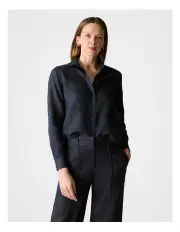[Trenery] Classic Linen Shirt in Night Sky