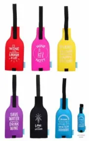 Portable BYO Insulated Neoprene Single Wine Sparkling Bubbly Bottle Carrier