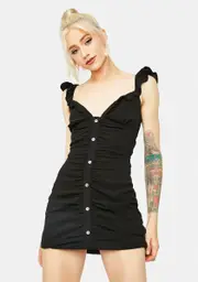 Night Girl Meets World Button Front Mini Dress