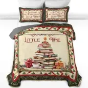 Custom Christmas Book Quilt Bedding Set, Book Tree Quilt Bedding Pillowcase