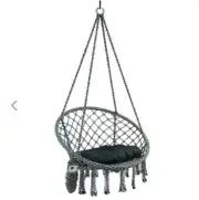 NEW! Outdoor Indoor Macrame Hammock Hanging Chair Swing Cotton Patio - 250 lbs