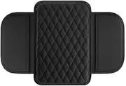 Car Centre Console Cover with Side Pocket,1Pc Car Center Console Cover with Side Bag,Leather Car Armrest Cover with Side Pocket,Car Center Console Cover Armrest Cushion,Black
