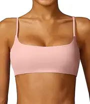 [Comper] Women's Sports Bra with Thin Straps Stretchy Wirefree Workout Bras Lightweight Workout Bralette with Removable Pads