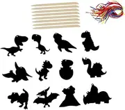 1 Set Dinosaur for Boys and Girls DIY Boys and Girls Scratch Paper Children's Educational Party Craft