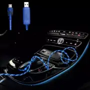 3X Electroluminescent Micro USB Charging Sync Cable Light Up Pulse V2 3FT Blue