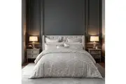 6pc Bianca Firenze Pearl White Polyester Jacquard Comforter Bedding Sleep Set