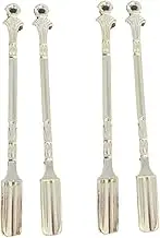4pcs Mini Shovel Spoon, Mini Shovel Spoon,Pendants Necklace Vials for Home Supplies or Pendants Necklace-Silver