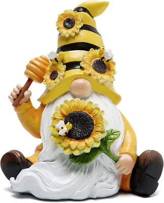 Bumble Bee Spring Gnome Decorations for Porch, Garden Yard Honey Bee Elf Ornamen