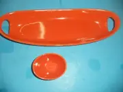 Blue Harbor Collection 2pc Chip and Dip Set-Platter and Bowl-Orange