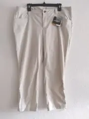 Eddie Bauer Size P16 Travex Flexion Free Dry Capri Cropped Pants Tan Petite 16