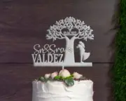 Mr. and Mrs. Wedding Cake Topper, Tree Wedding Cake Topper, Couple Wedding top